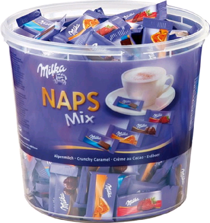 Milka Naps Mix Schokolade, Klarsichtdose 1.000G