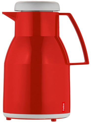 Helios Isolierkanne WASH, Inhalt: 1,0 Liter, Farbe: rot, spülmaschinengeeignet, Kunstoff, Qualitätsglas-Einsatz, Drehverschluß,