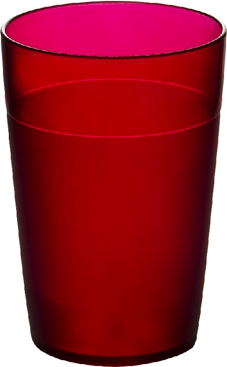 Roltex Becher LUCY aus Polycarbonat in rot, Kapazität: 0,25 l, Höhe: 10,2 cm.