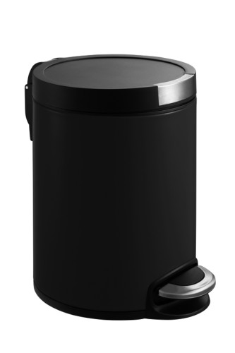 Artistic Tritt-Mülleimer 5 Liter, EKO - Runder Tritt-Mülleimer mit Kunststoffdeckel mit Edelstahlakzenten. Ausgestattet mit