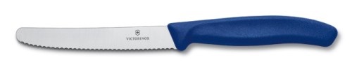 Brötchenmesser Victorinox SWISS CLASSIC, mit Wellenschliff, Länge: 11, Farbe: blau