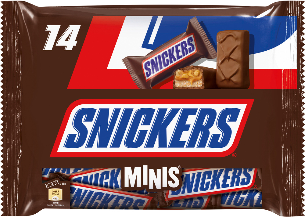 Snickers Mini Schokoladen-Riegel mit Erndnuss 275G